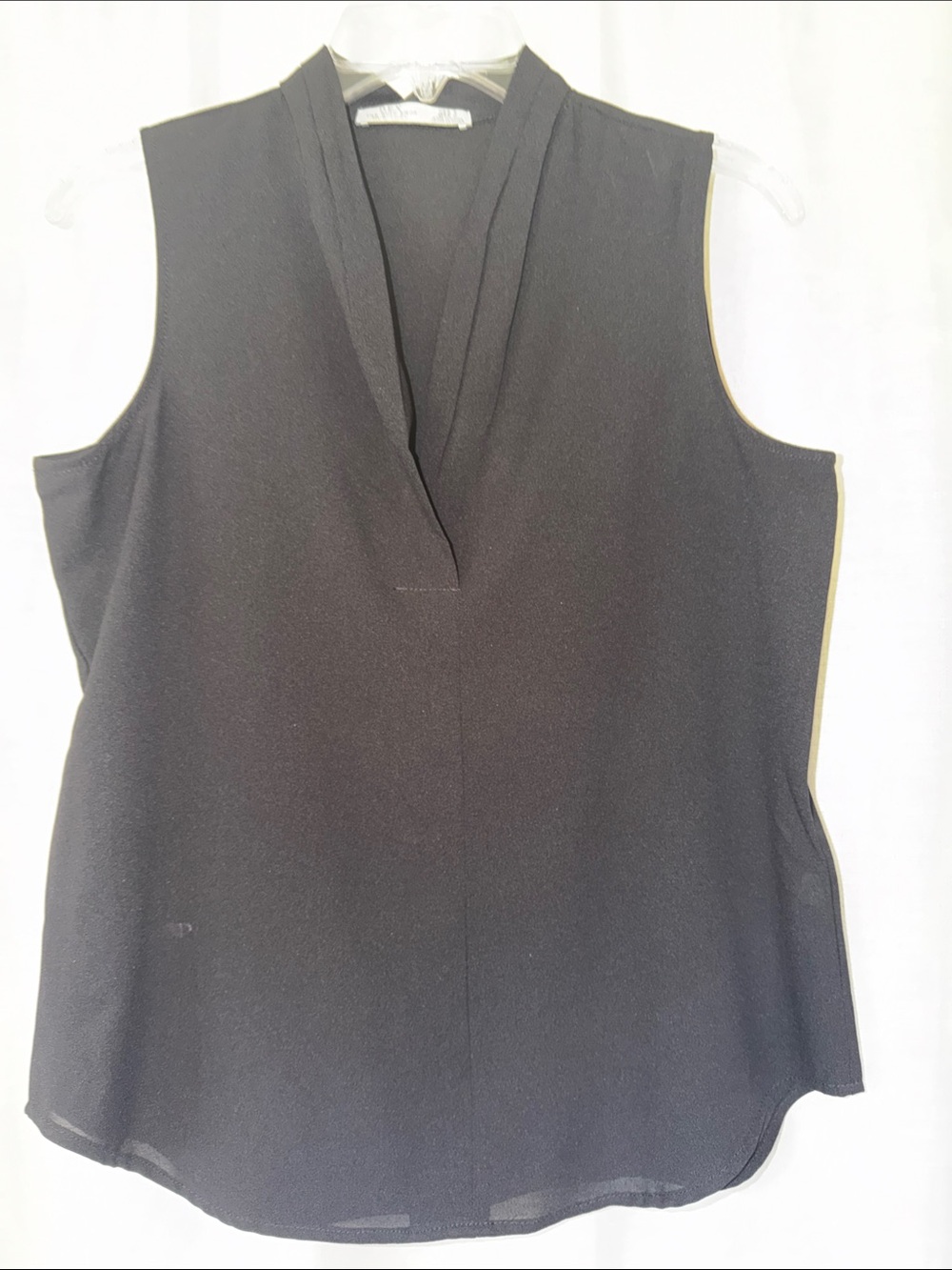 Sleeveless Black V-Neck Women's Top